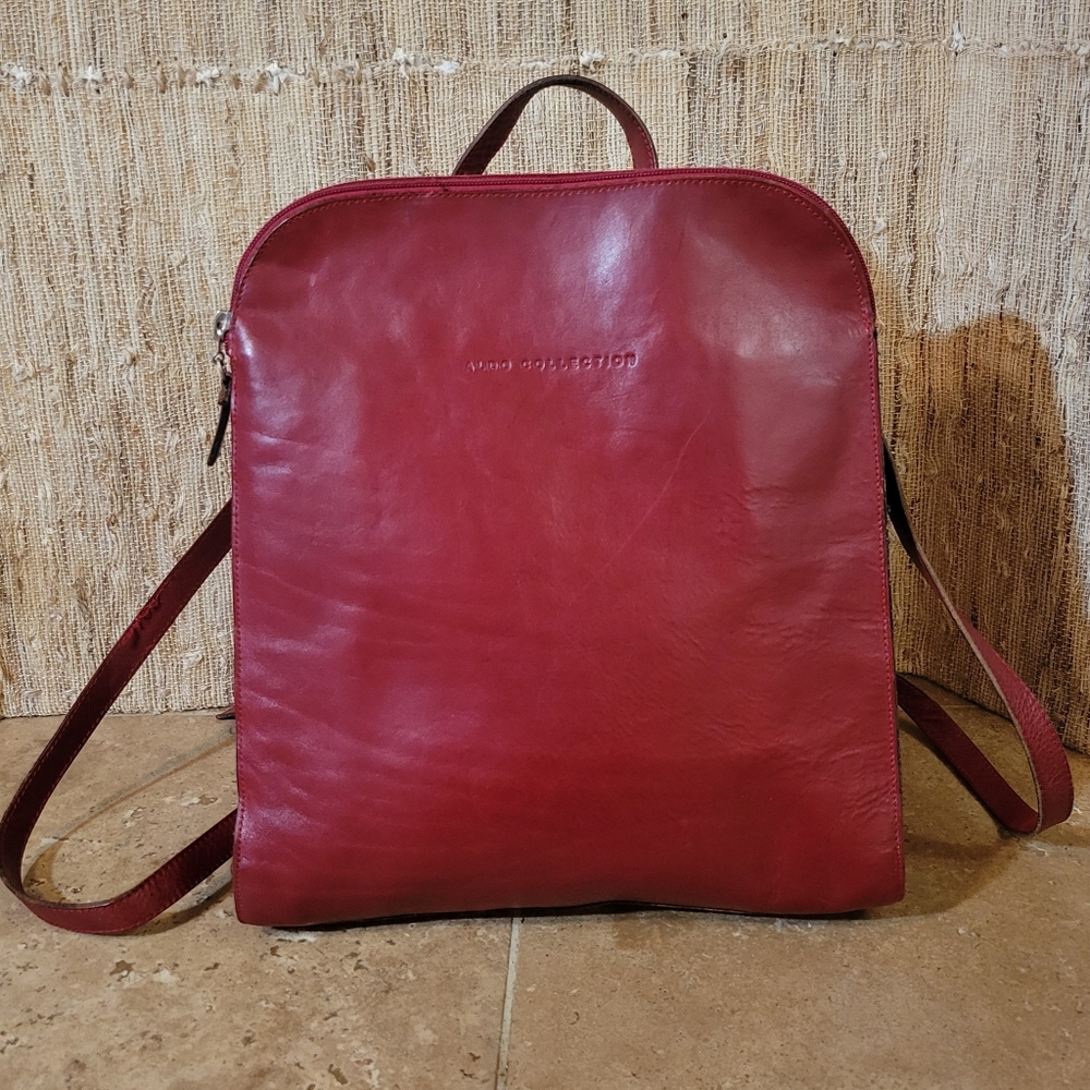 Rare ALDO Collection Women's Red Leather Backpack